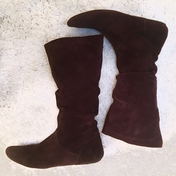 Bronx Shoes - Bronx Dark Brown Suede Slouchy Mid-Calf Boots NWOB
